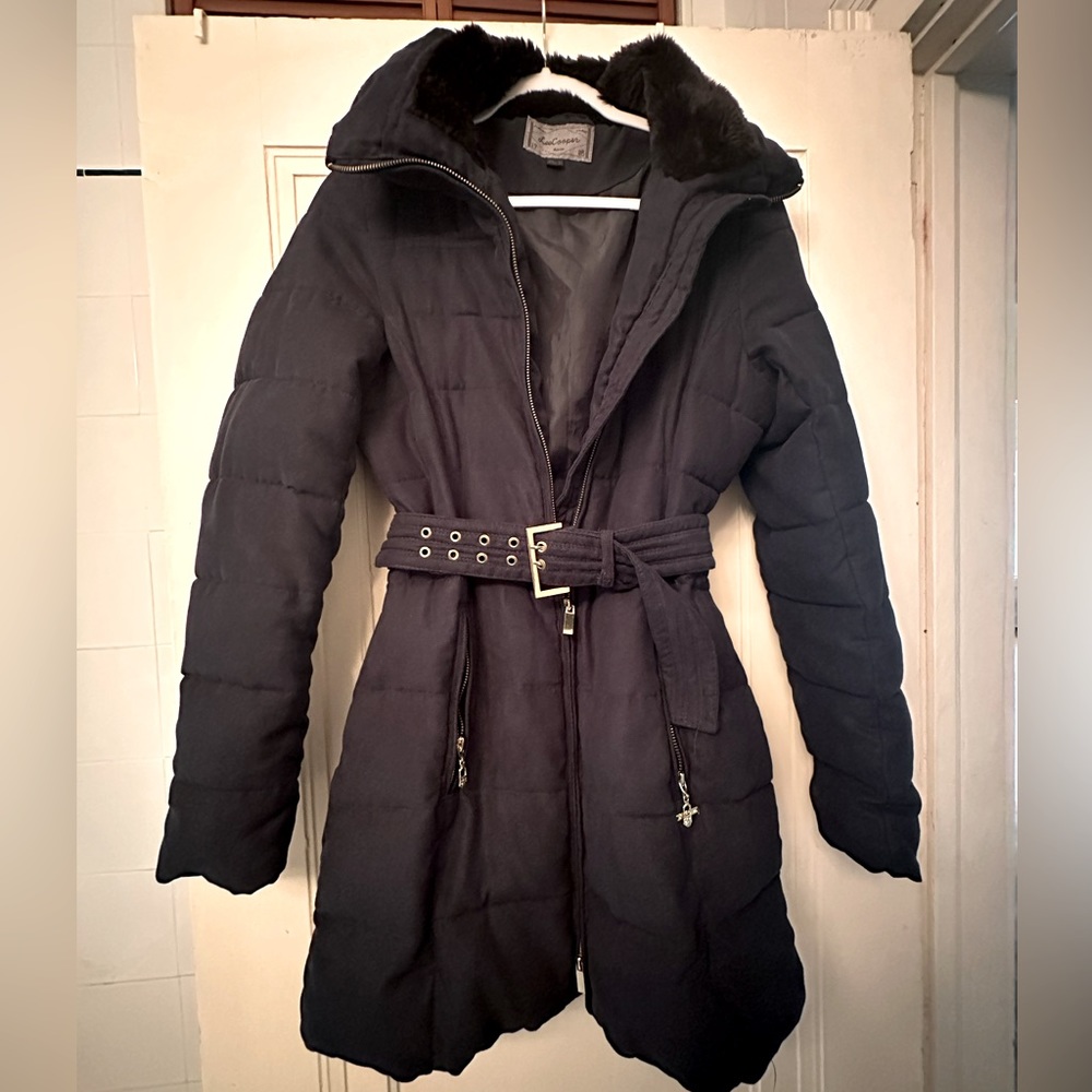 Lee Cooper coat Size S. Waist belt flattering fit. Very good condition.